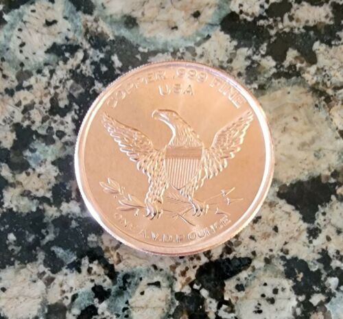 AMERICA ONE NATION UNDER GOD .999 Pure Copper Round 1 AVDP ounce BU