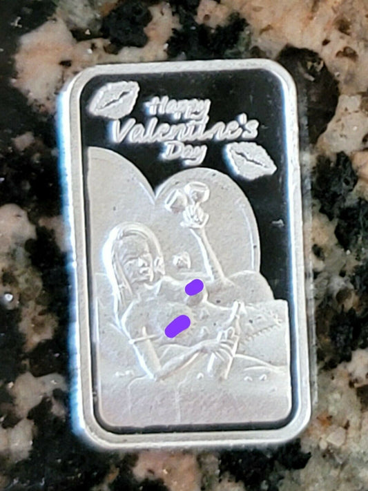 Valentine Beauty 2022 1/10 ozt 999 Silver Art Mini Bar Limited Edition