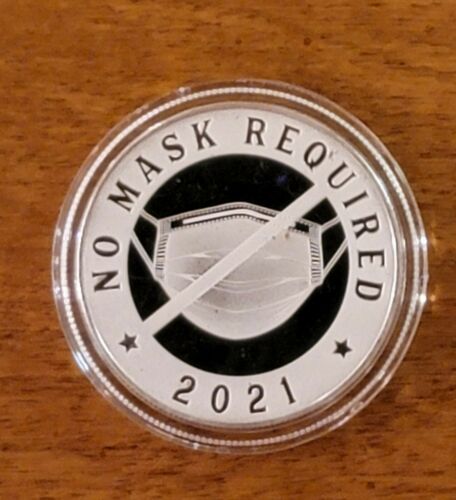 Let's Go Brandon - No Mask Required New Series 1 Troy Oz Silver Round .999 Fine