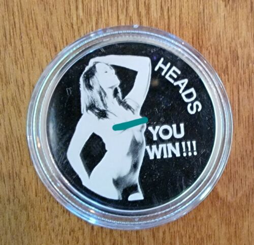 Heads You Win Tails You Win Sexy Woman .999 Silver Round 1 Troy Ounce