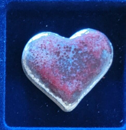 Valentines Day Heart Twice Baked One-Off #4 .999 1oz Silver Baked Enamel Art Bar