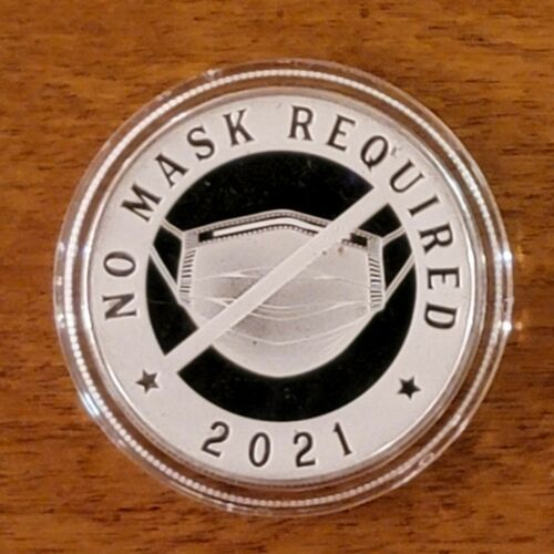 Let's Go Brandon - No Mask Required New Series 1 Troy Oz Silver Round .999 Fine