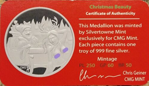 2021 Sexy Christmas Beauty Silver .999 1oz Round Limited Mintage of 250 with COA