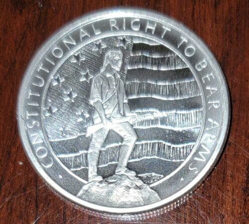 2ND AMENDMENT 2A RIGHT TO BEAR ARMS .999 FINE SILVER BU COLLECTORS ROUND