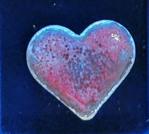 Valentines Day Heart Twice Baked One-Off #4 .999 1oz Silver Baked Enamel Art Bar