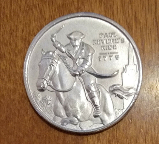 Paul Revere's Ride 1/2 Troy Oz .999 BU Fine Silver Round with Protective Capsule