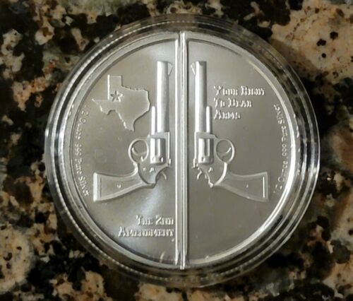 Guns Up America 2A Cut Saw Mint 1 Troy OZ .999 Fine Silver w/ Protective Capsule