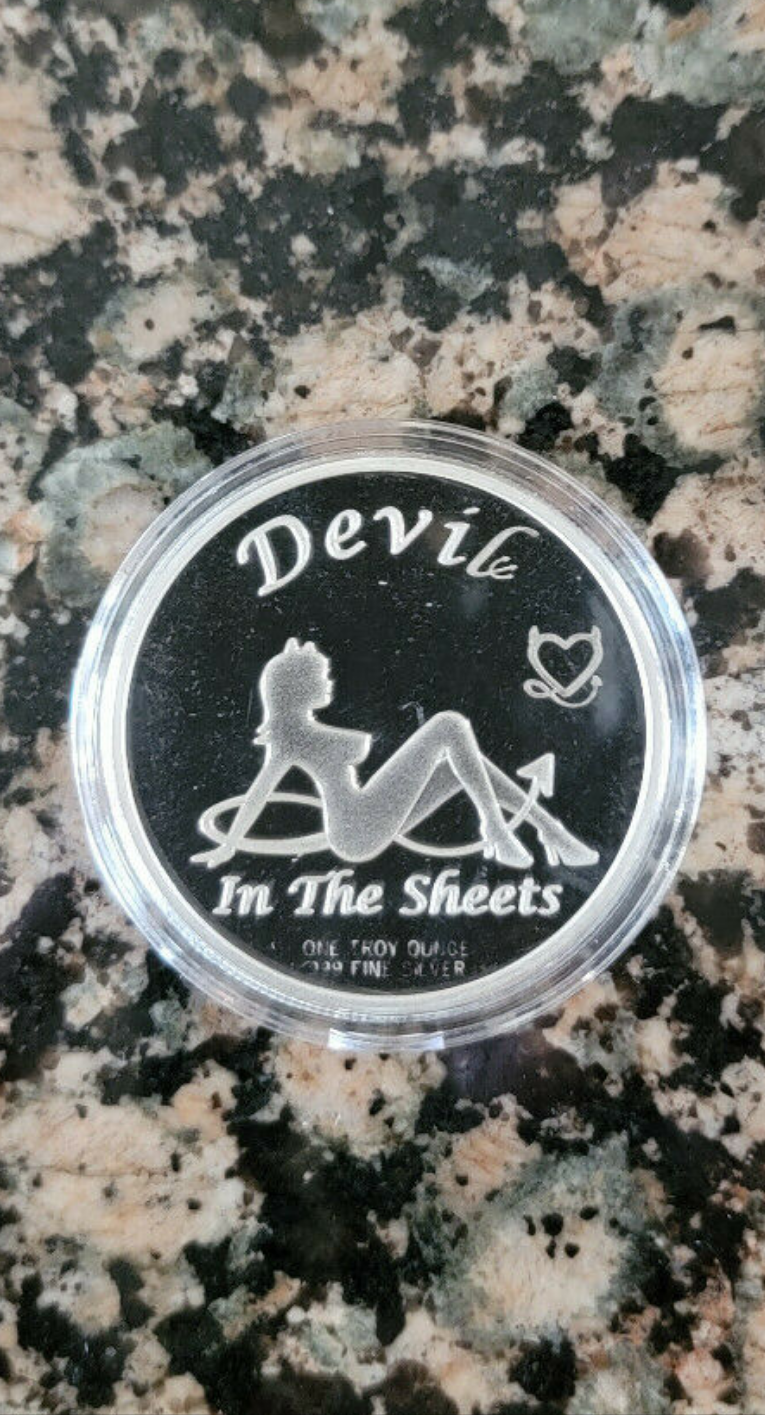 Angel In The Streets Devil in the Sheets .999 Silver Round 1 troy