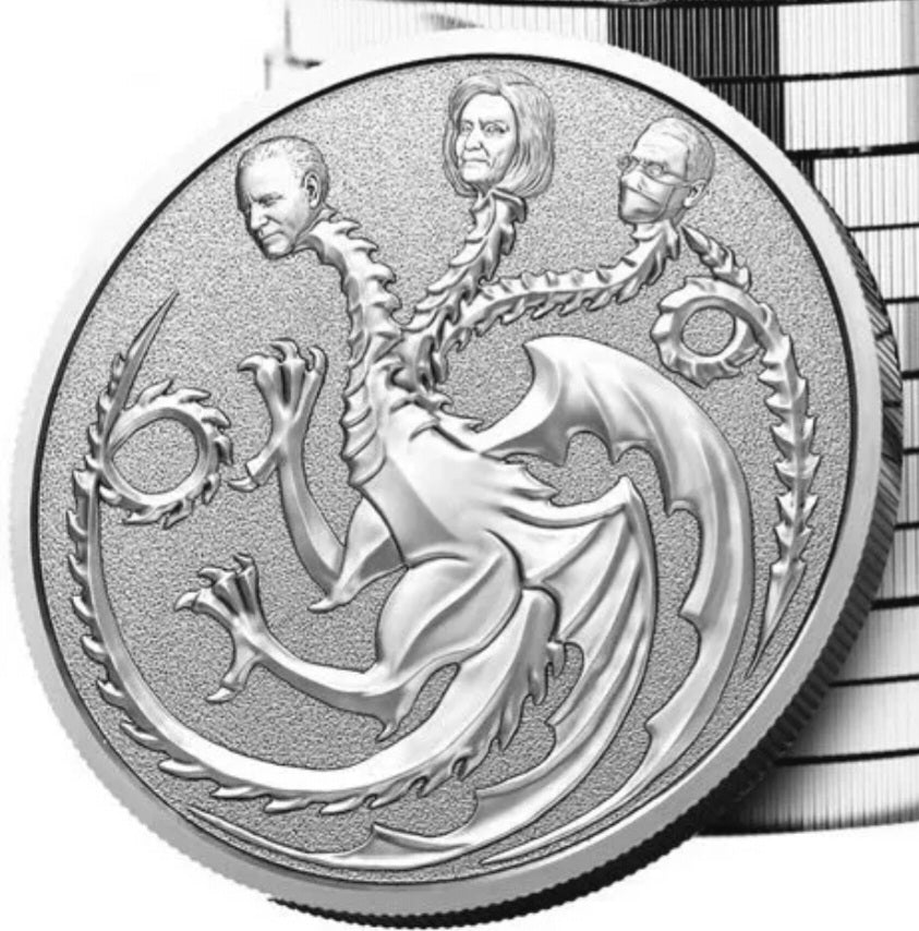 2021 Inflation is Coming Unleash the Beast Biden Pelosi Fauci 1 oz .999 Fine Silver BU w/ Protective Capsule