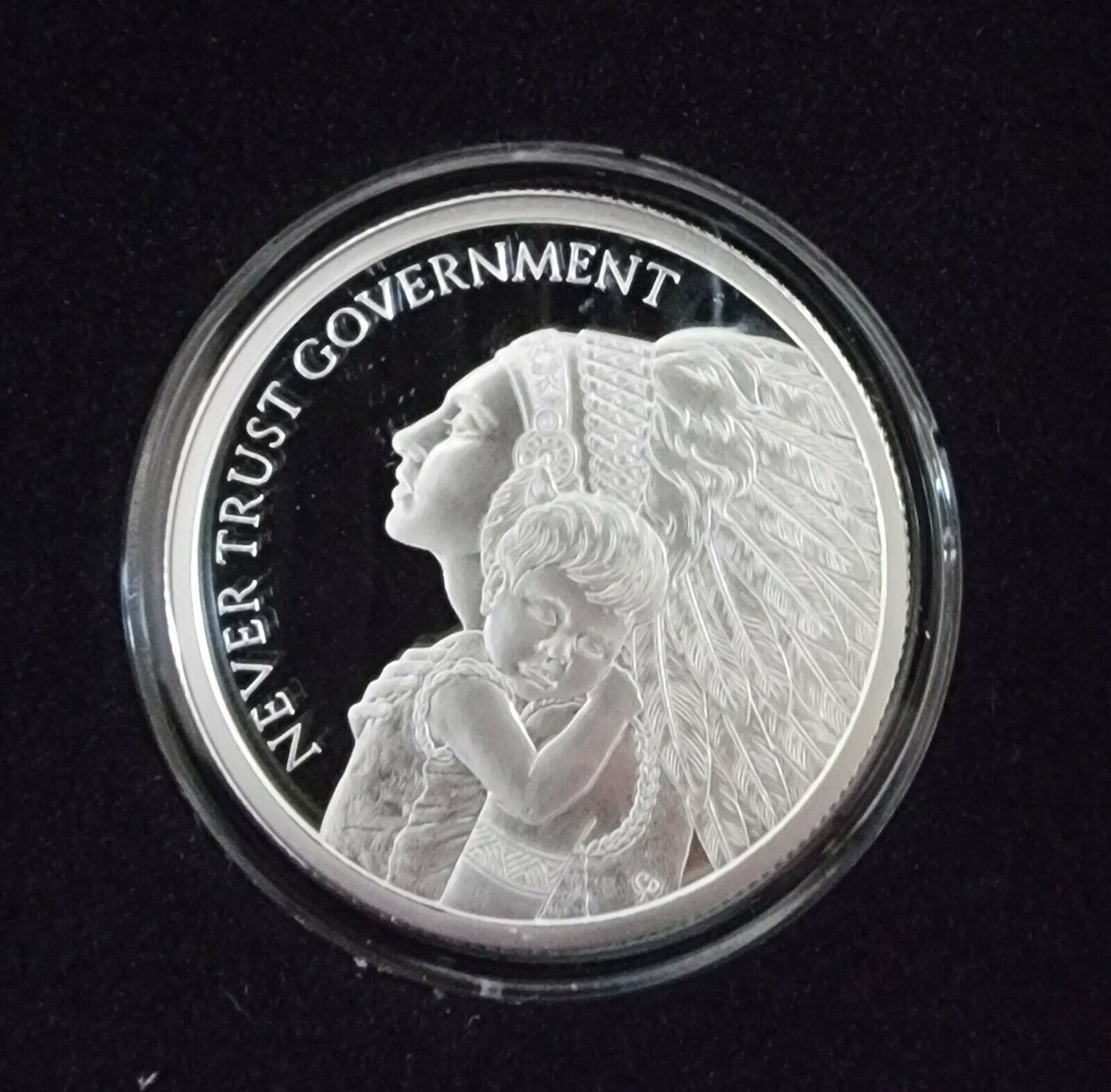 2021 SILVER SHIELD NEVER TRUST GOVERNMENT .999 Silver Proof Round w/COA