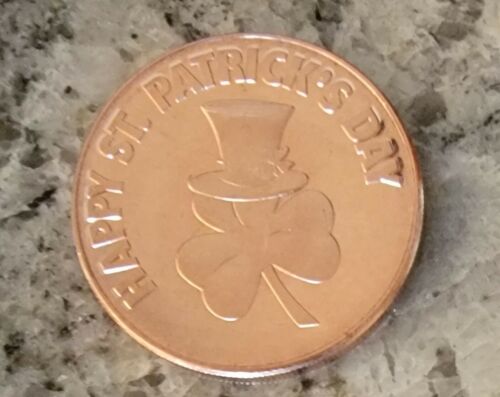 St. Patrick's Day Lucky Clover 1 AVDP Oz .999 Pure Copper Round BU Tube of 10