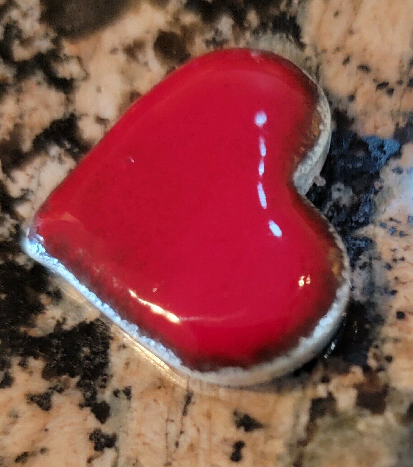 Valentine's Day Heart "Twice Baked" .999 1 oz Fine Silver Baked Enamel Art Bar