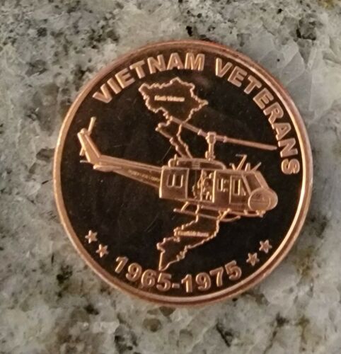 Vietnam Veterans Copper Medallion 1 AVDP Oz .999 Pure Copper Round BU w/ Protective Cap