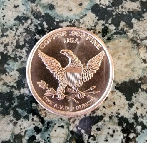 AMERICA ONE NATION UNDER GOD .999 Pure Copper Round 1 AVDP ounce BU