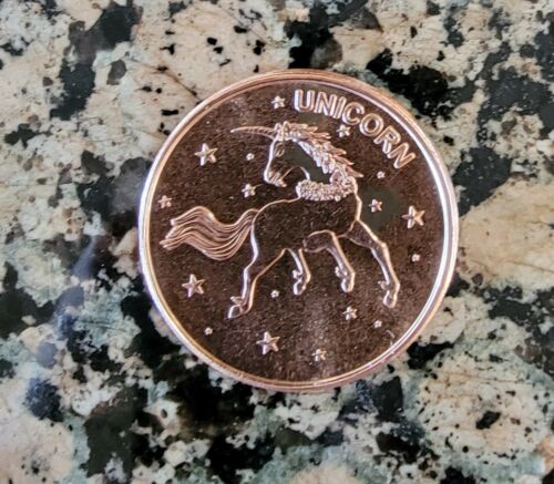 Unicorn .999 Pure Copper Round 1 AVDP ounce BU Collectible