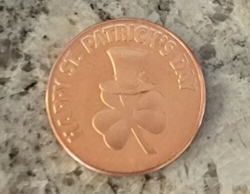 St. Patrick's Day Lucky Clover 1 AVDP Oz .999 Pure Copper Round BU Tube of 10