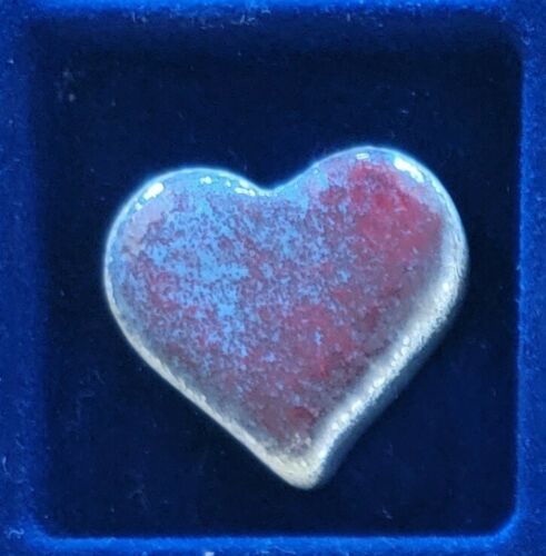 Valentines Day Heart Twice Baked One-Off #1 .999 1oz Silver Baked Enamel Art Bar