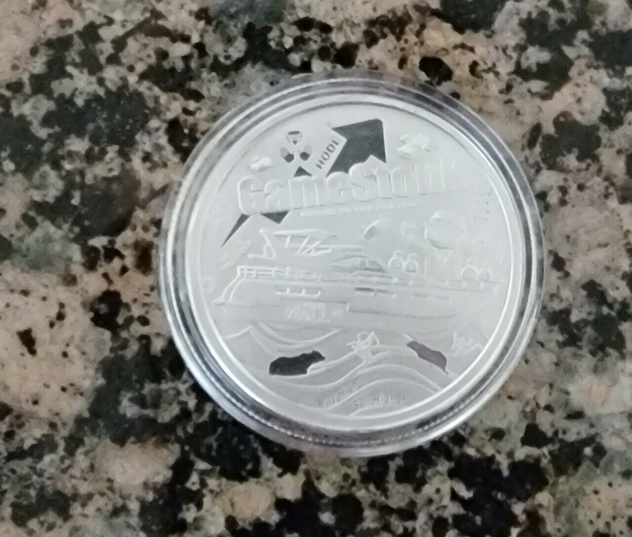 Wall Street Silver 1 oz .999 Fine Silver Squeeze Blockchain Crypto with Capsule