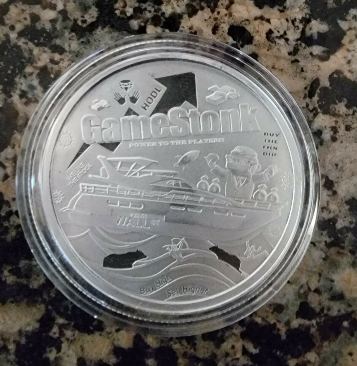 Wall Street Silver 1 oz .999 Fine Silver Squeeze Blockchain Crypto with Capsule